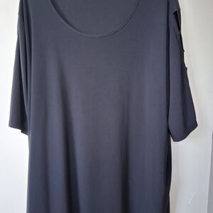 Charter Club Scoop Neck Short Sleeve Top - Black